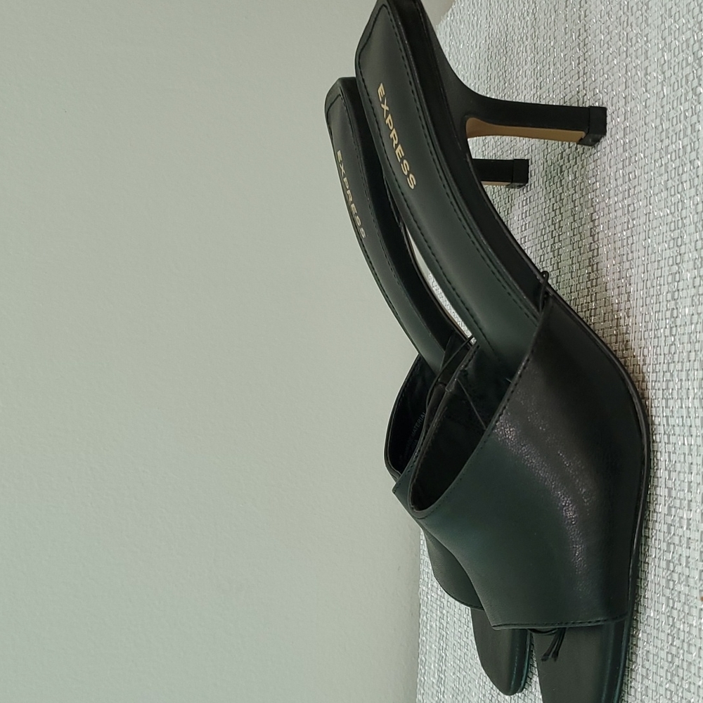 Square Toe Slide Heeled Sandals
